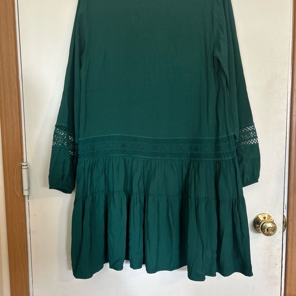 Reserved Emerald Green boho peasant festival Tunic Dress Medium - Picture 3 of 10